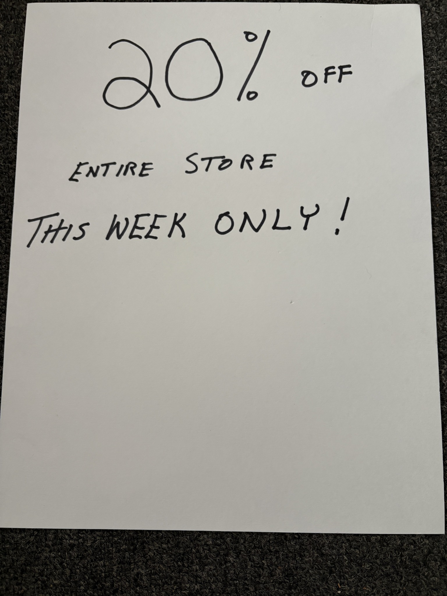 Junk - 20% off the entire store this week only!!!!! Closed Thanksgiving ...