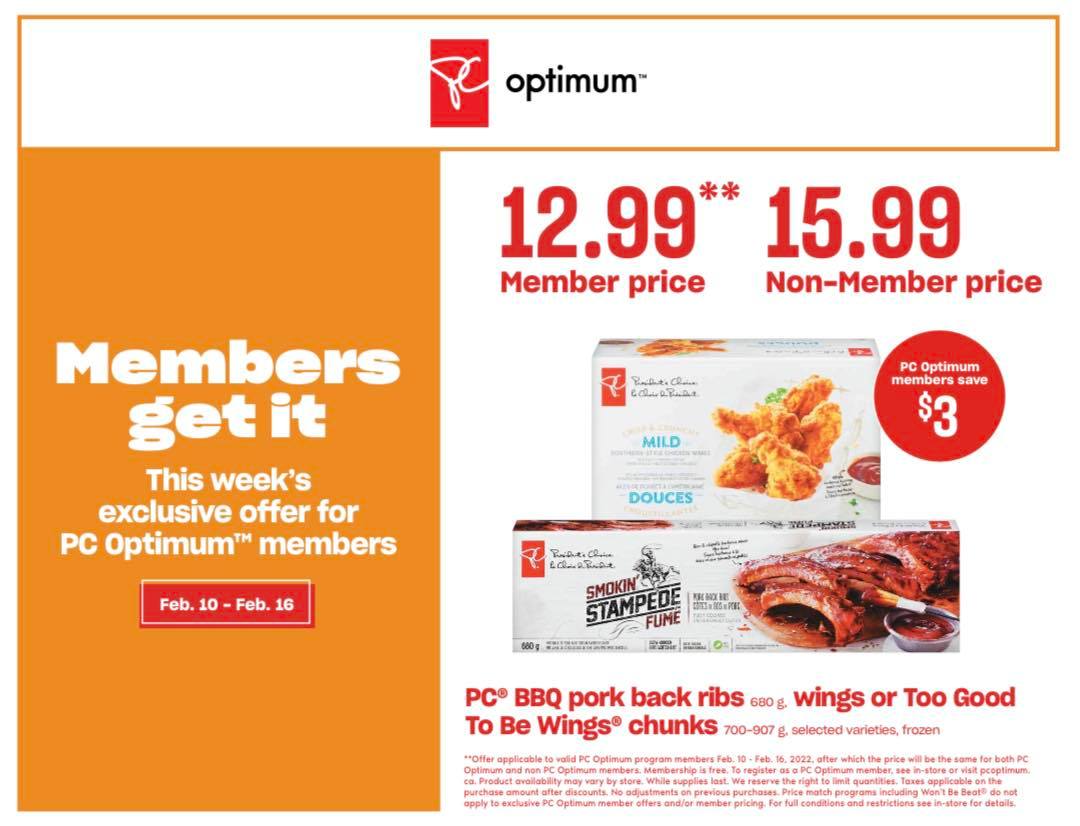 PC® BBQ pork back ribs 680 g, wings... - Atlantic Superstore | Facebook