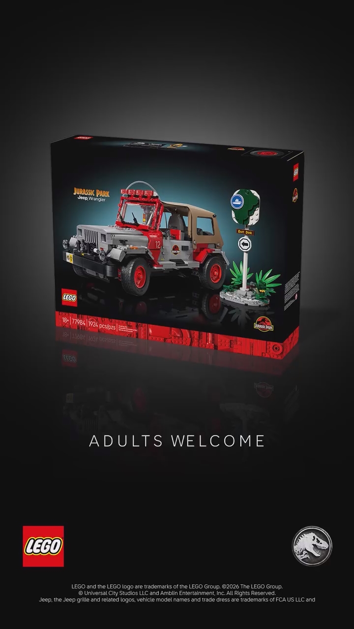 NEWS!!! LEGO JURASSIC PARK 77984 Jeep Wrangler 1924 pcs/pzs