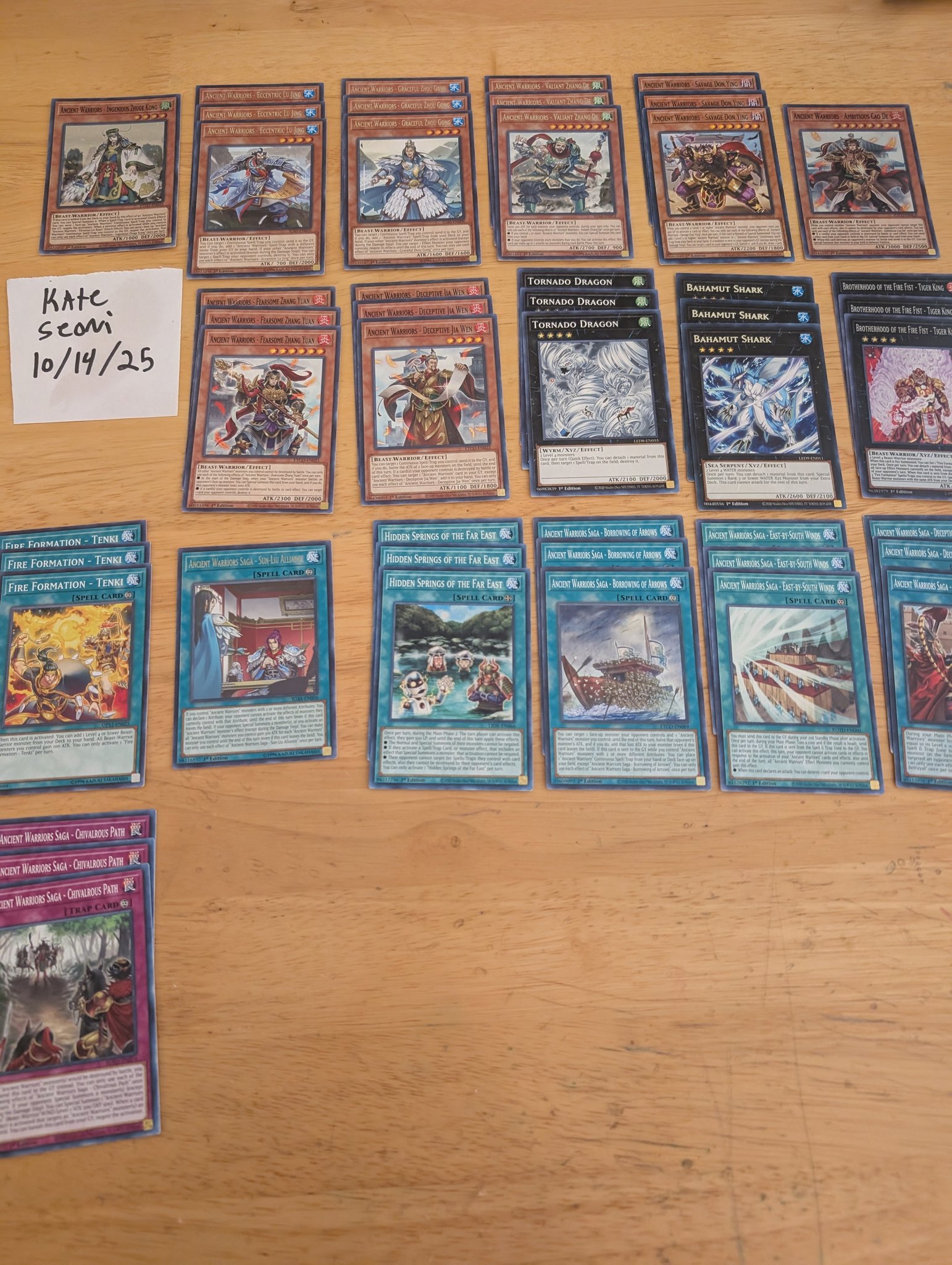 yugioh ancient warriors deck Generic Complete Custom for Yu-Gi-Oh! Ancient Warriors - Ambitious Cao