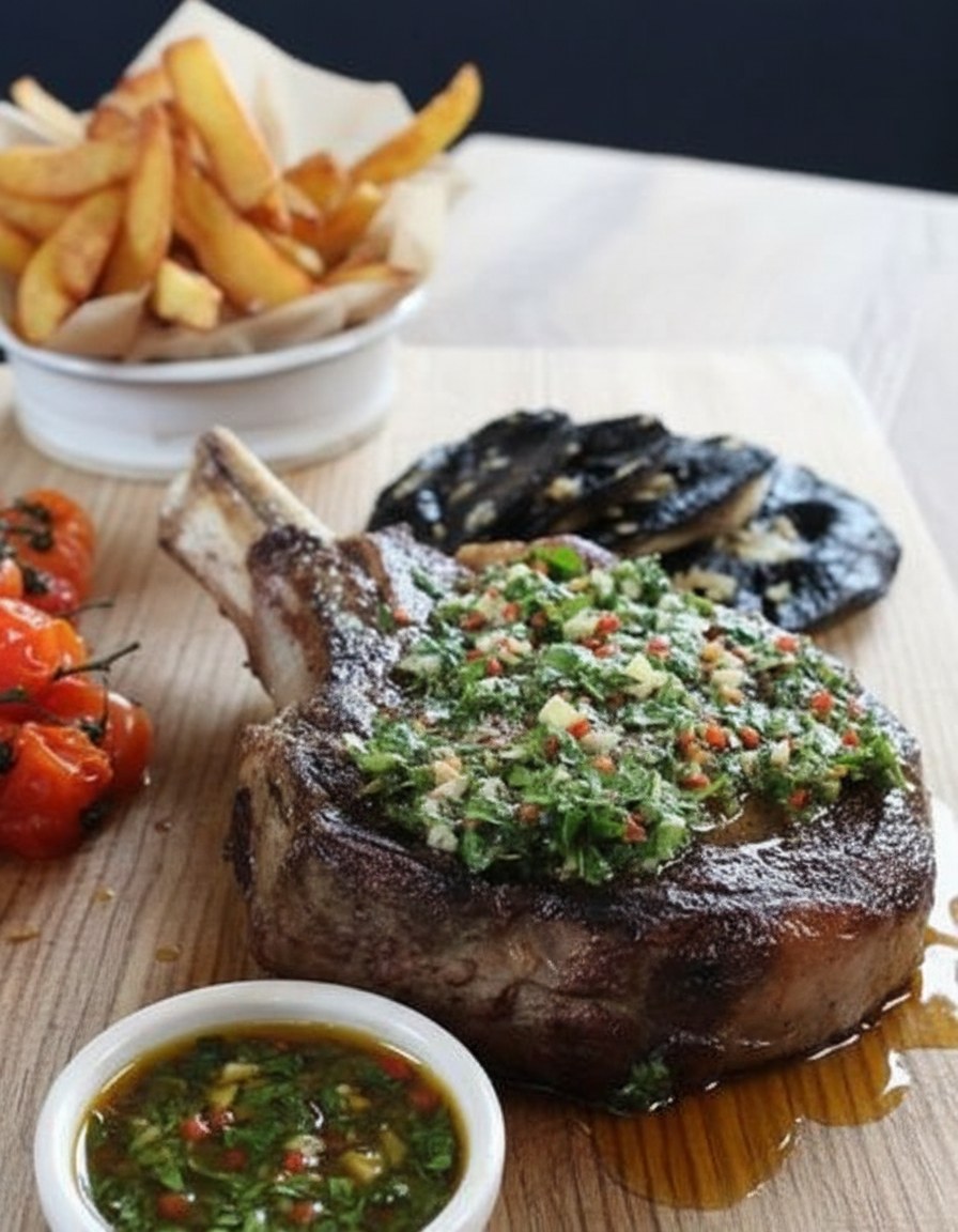 Steak - 🔥 Mouthwatering steak night! 🥩💚 A juicy bone-in ribeye ...