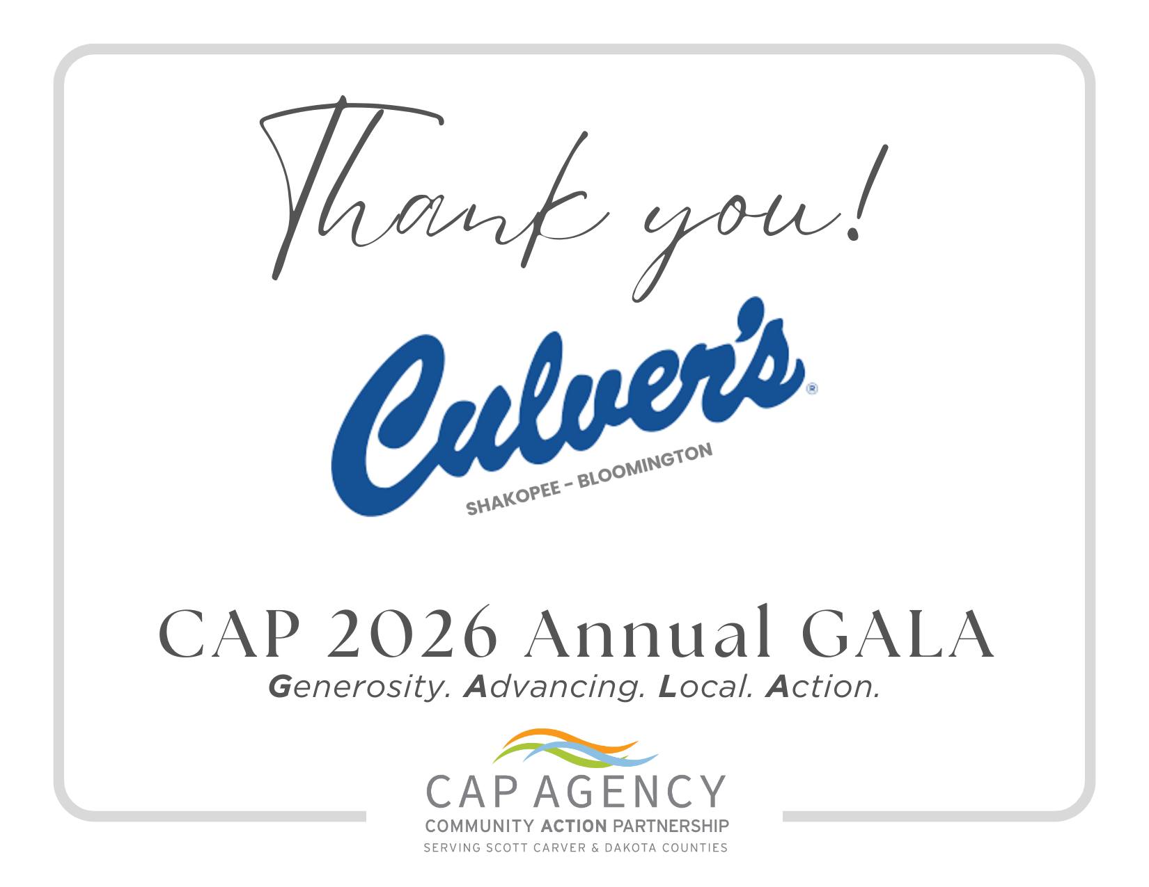 CAP - We’re thrilled to announce that Culver's - Shakopee is once again ...