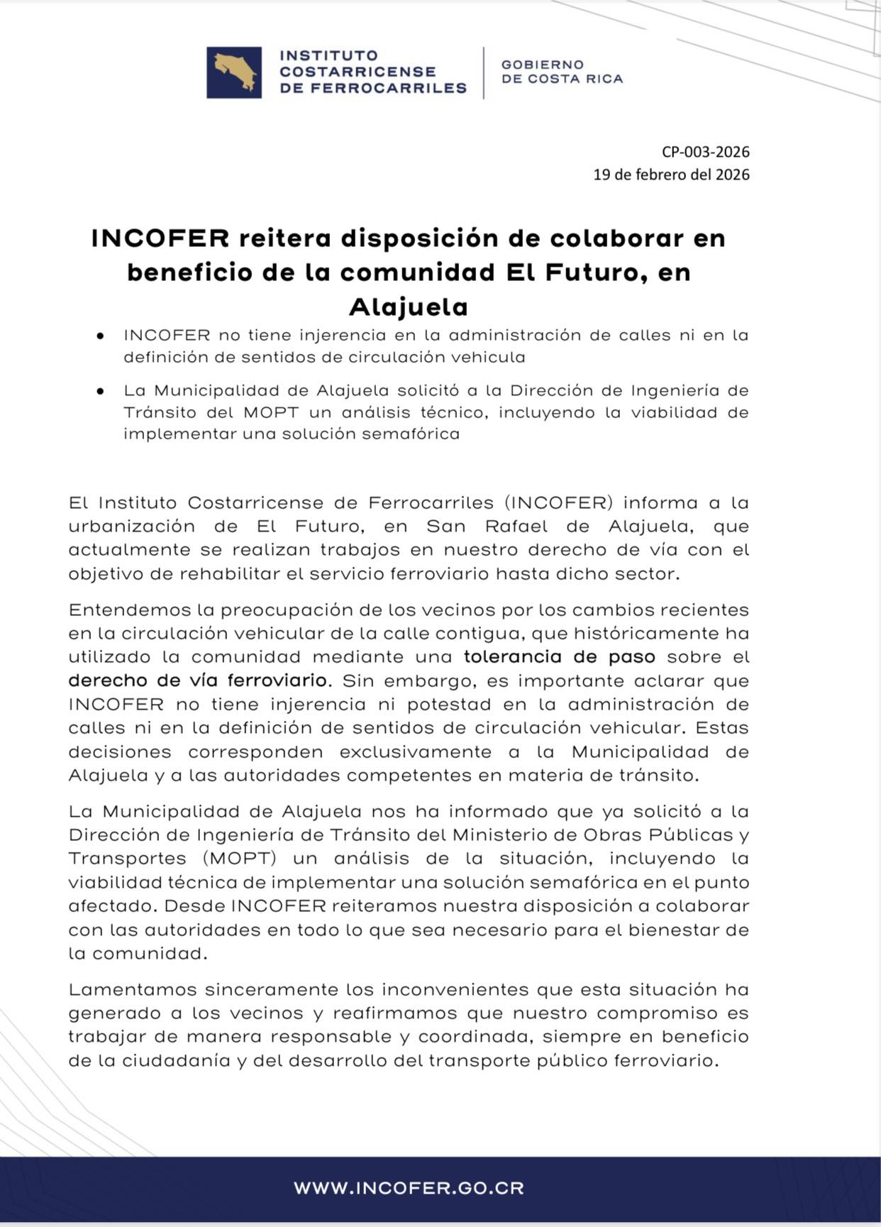 Incofer - Información importante para los vecinos de... | Facebook