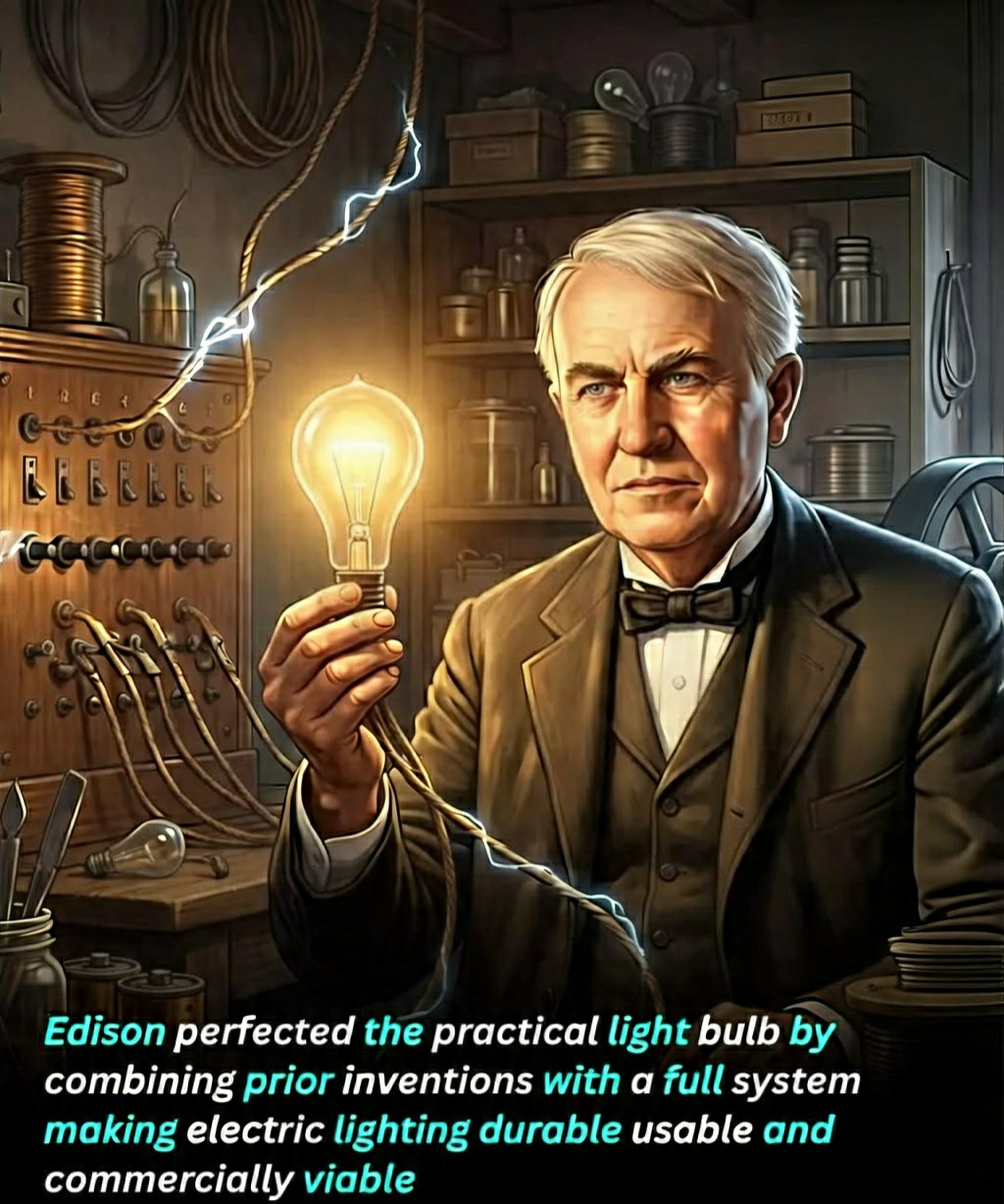 Rare History World | In 1879, Thomas Edison successfully created the ...