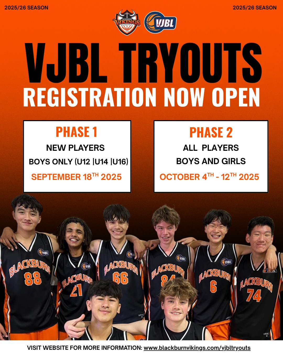 🚨 VJBL TRYOUTS 2025/26 –... - Blackburn Vikings Basketball | Facebook