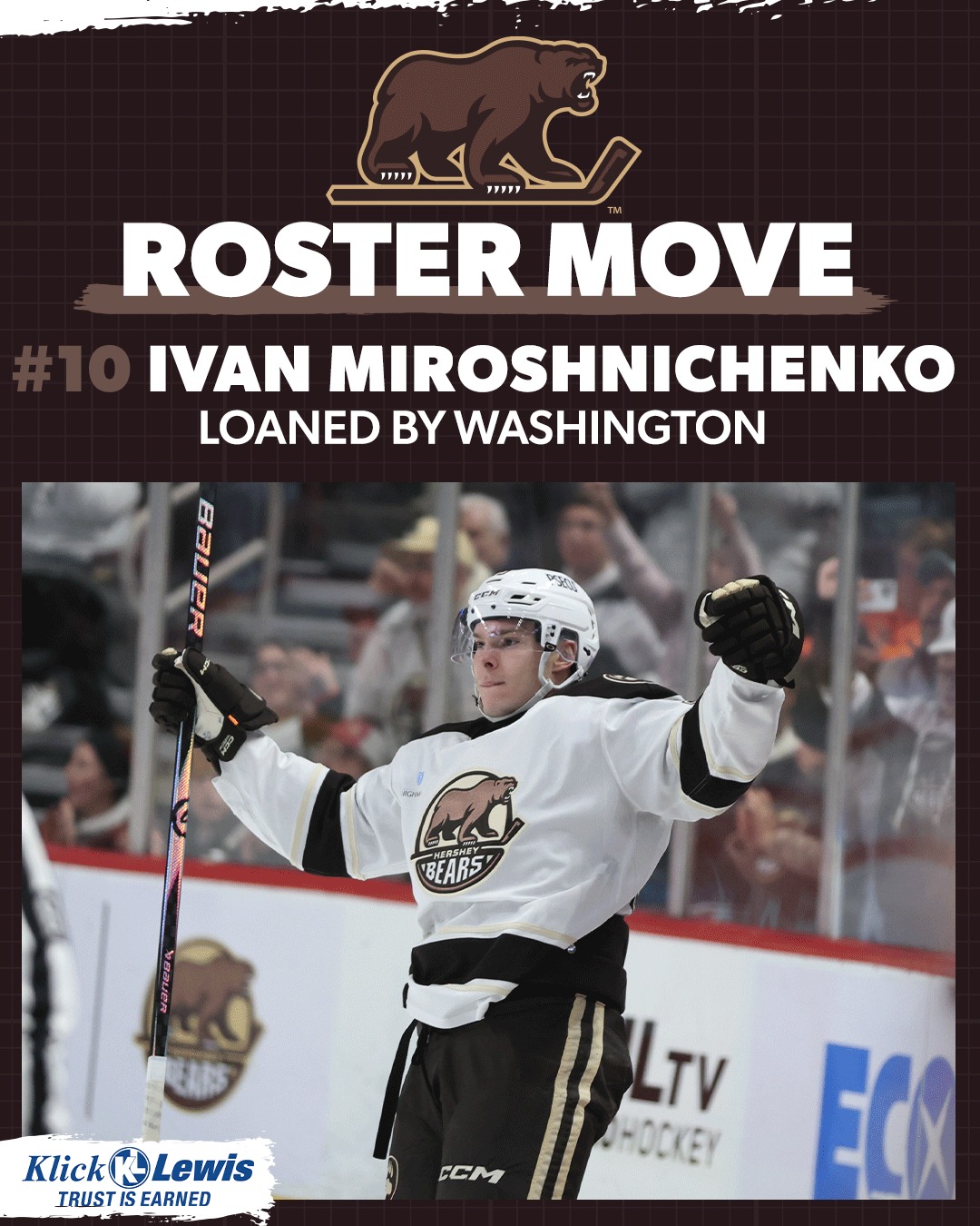 The Washington Capitals have loaned forwards Ivan Miroshnichenko