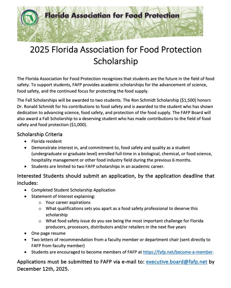 FAFP - The Florida Association for Food Protection (FAFP) is pleased to ...