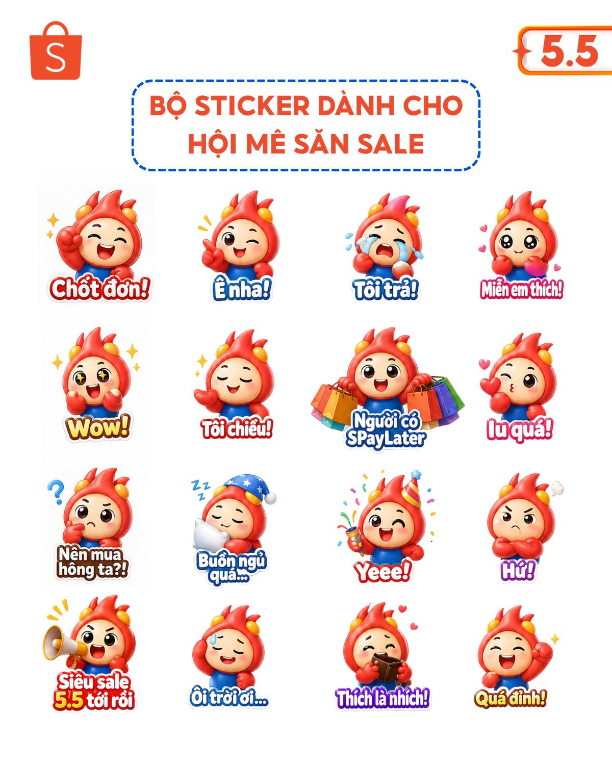 1 bộ sticker yêu thích xài từ lúc có lương đến cuối tháng nè! Còn lúc nào lương chưa về thì vô đây Sốp 