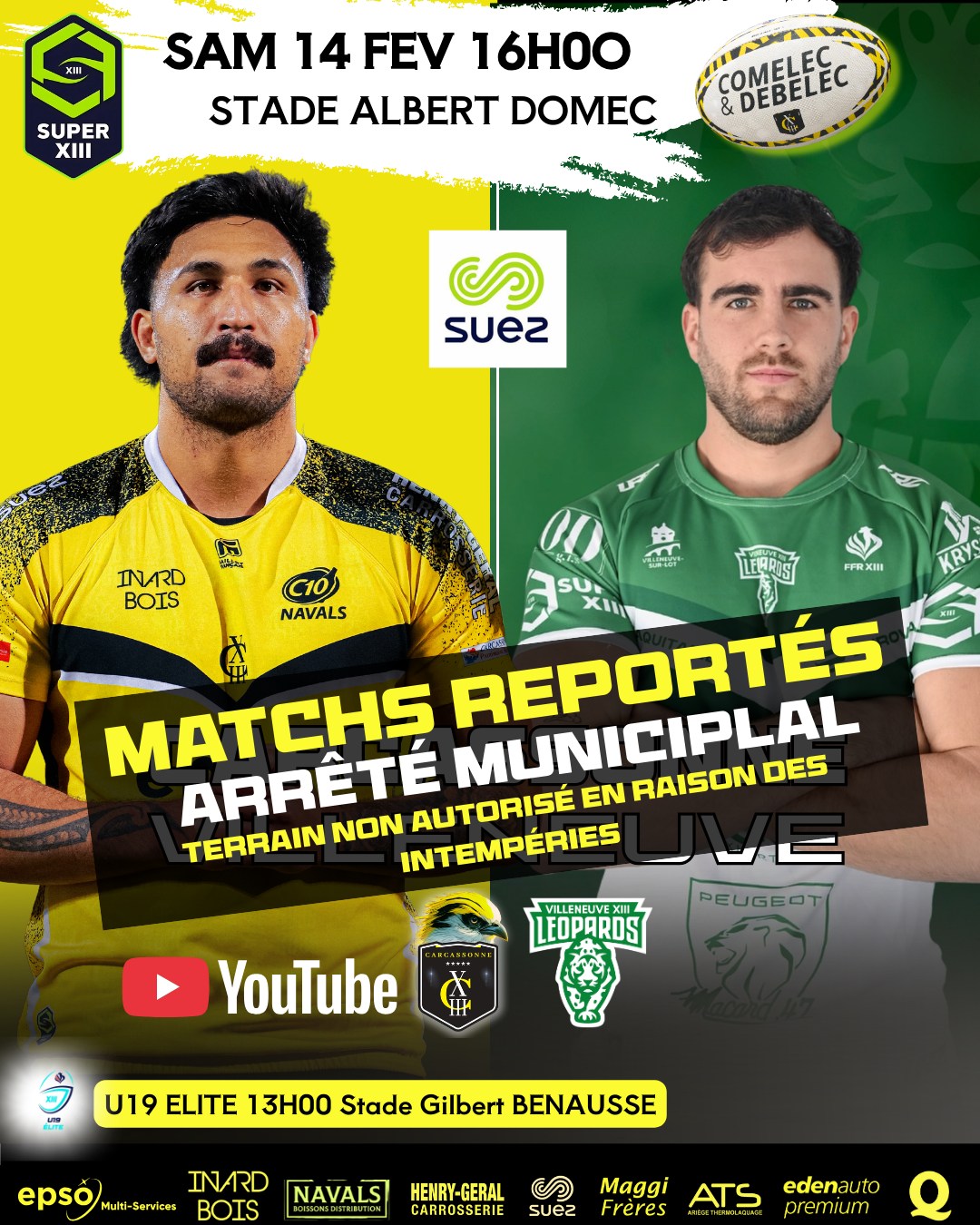 Carcassonne - 📣 𝐃𝐢𝐦𝐚𝐧𝐜𝐡𝐞, 𝐭𝐨𝐮𝐬 𝐚𝐮𝐱 𝐌𝐢𝐧𝐢𝐦𝐞𝐬 !📣 🏉 Carcassonne XIII se ...