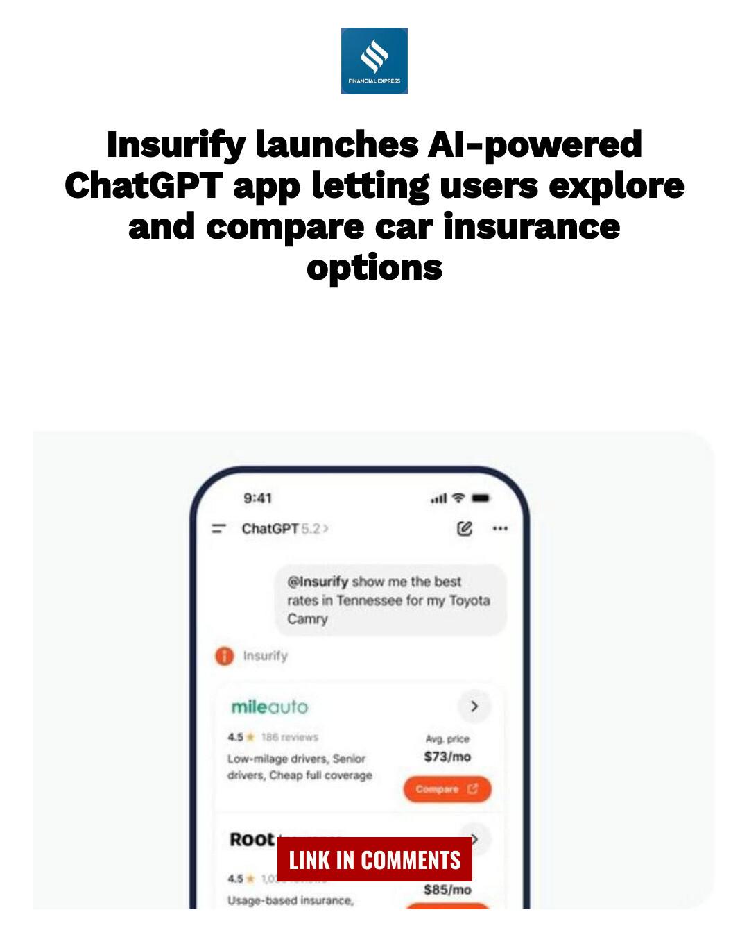 Insurify has launched an... - The Financial Express | Facebook