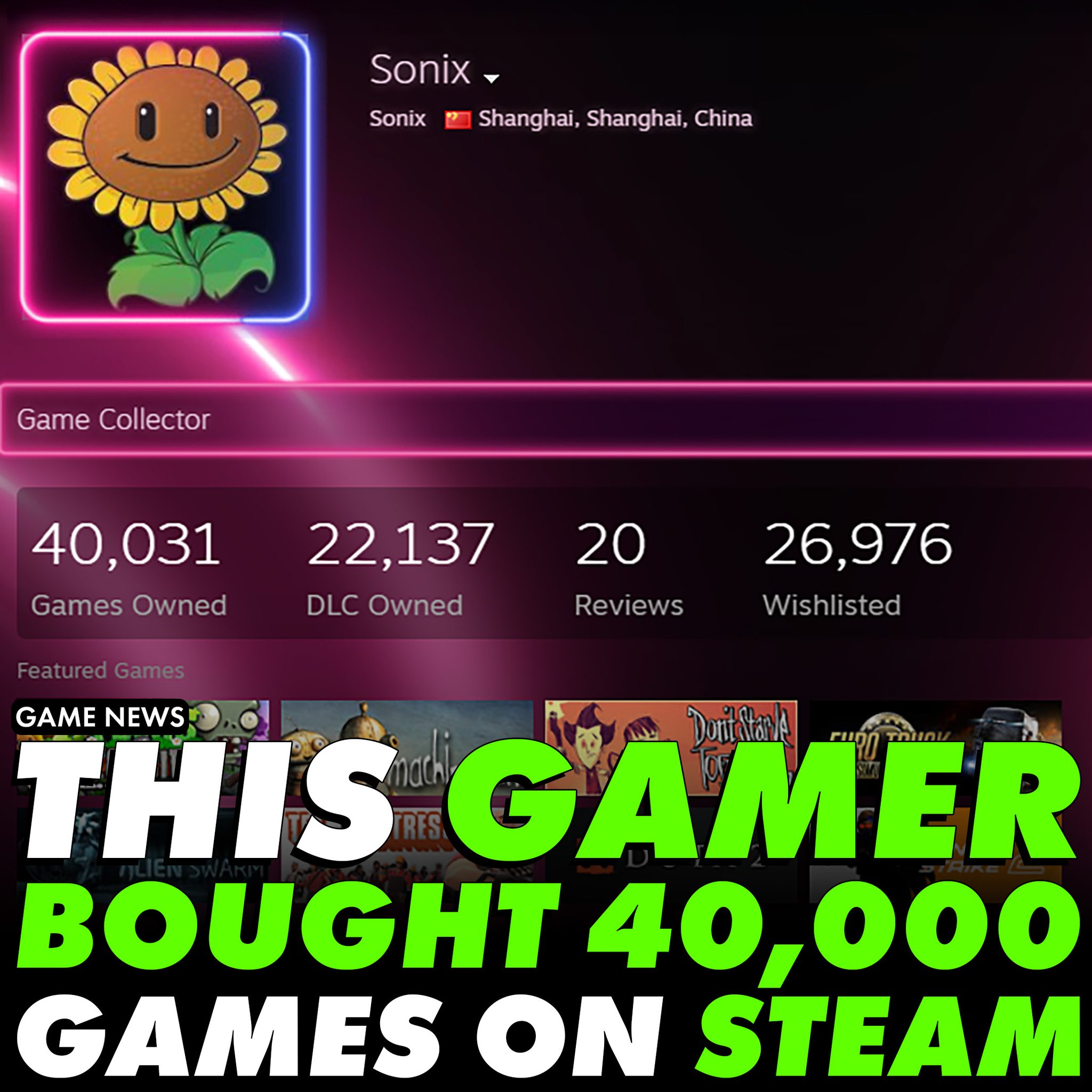 LevelCap - This gamer spent over $640,000 to buy 40,000 games on Steam ...