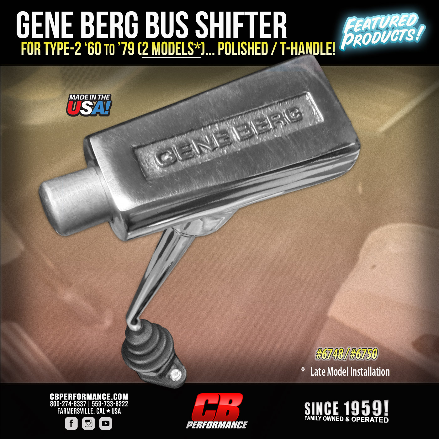 CB - FEATURED PRODUCTS: Type-2 Bus Shifters (1960 - 1979) - Made in USA ...
