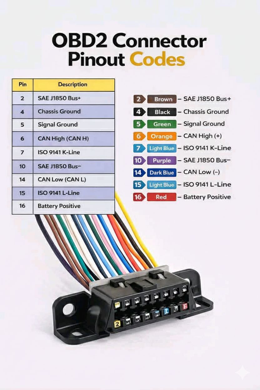 Understanding the OBD2 Connector Pinout Codes The On-Board