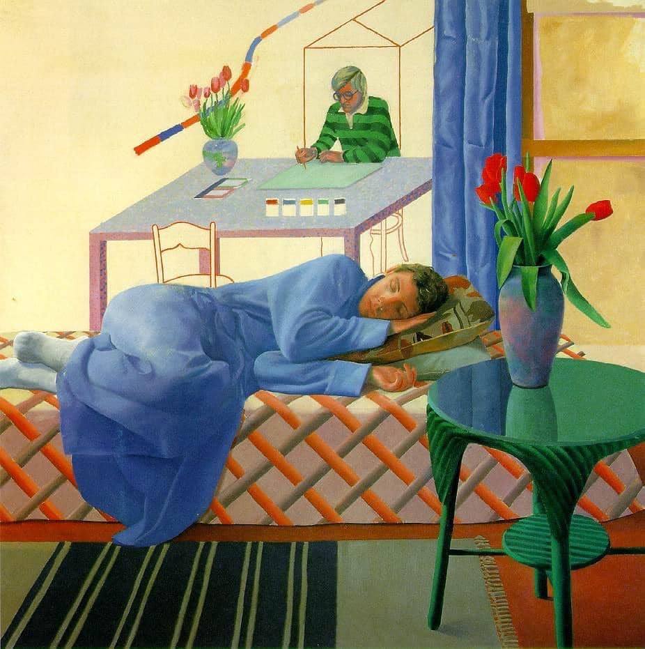 David Hockney's 2021 self portrait acrylic on canvas