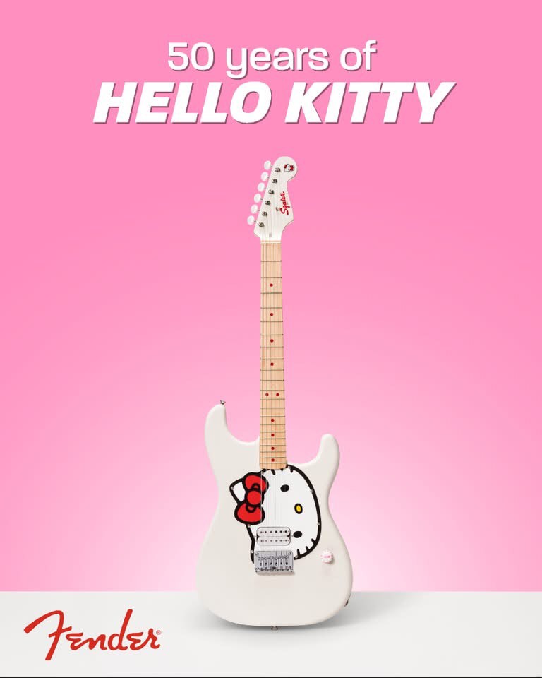Cute meets iconic. 🎀🎸 Celebrating 50 years of Hello Kitty