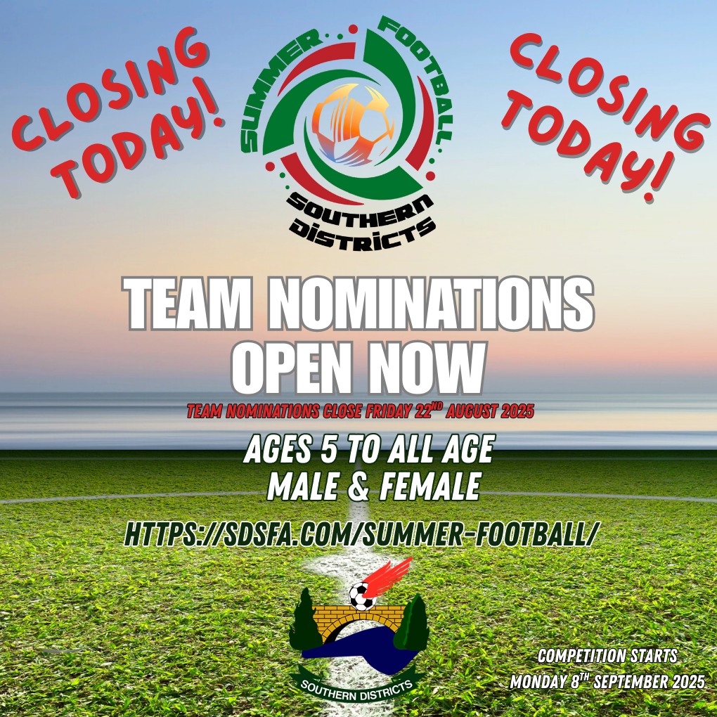 🚨 LAST CALL! 🚨 ⚽... - Southern Districts Football Assoc. | Facebook