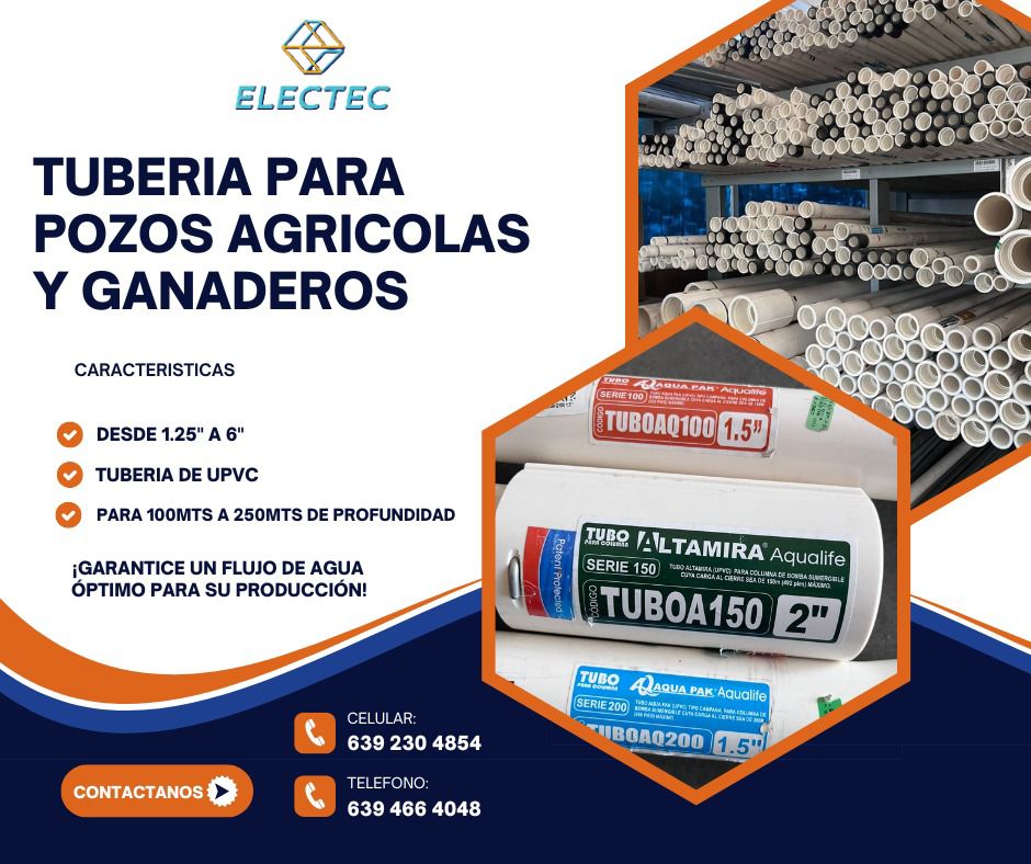 Electec - 💧 ¡La mejor opción en tubería para pozos agrícolas y ...