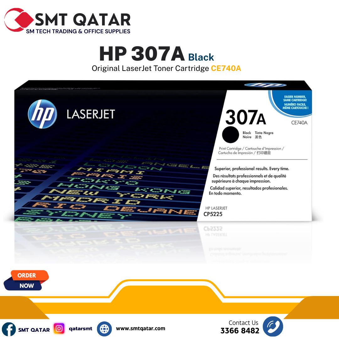 SMT - HP 307A Black Original LaserJet Toner Cartridge, CE740A Designed ...