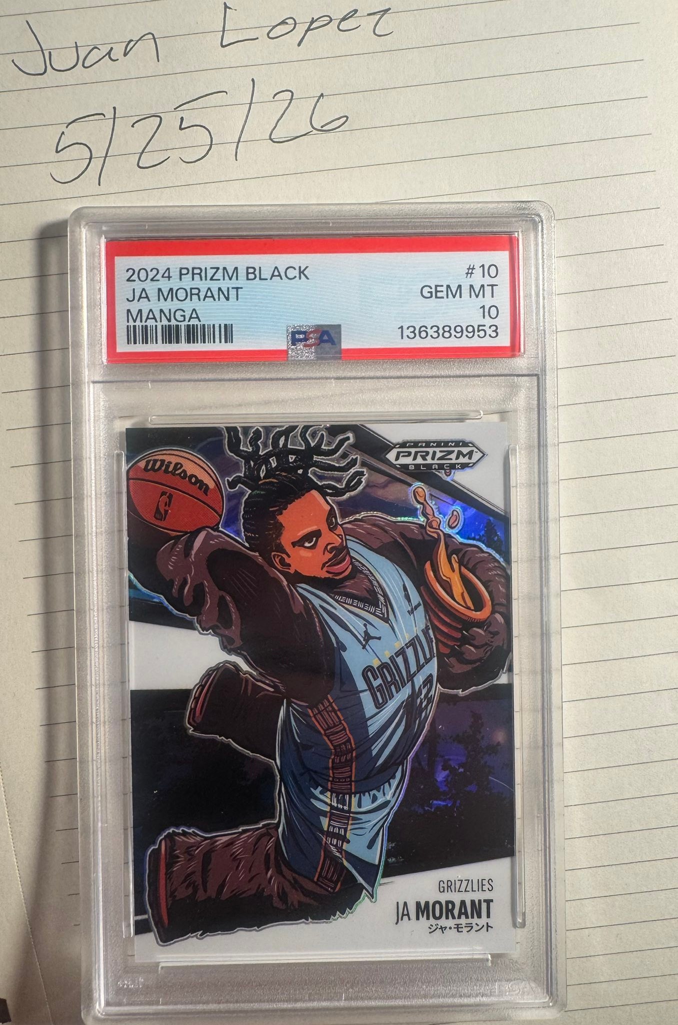 High-end sports cards for sale including Ja Morant Prizm