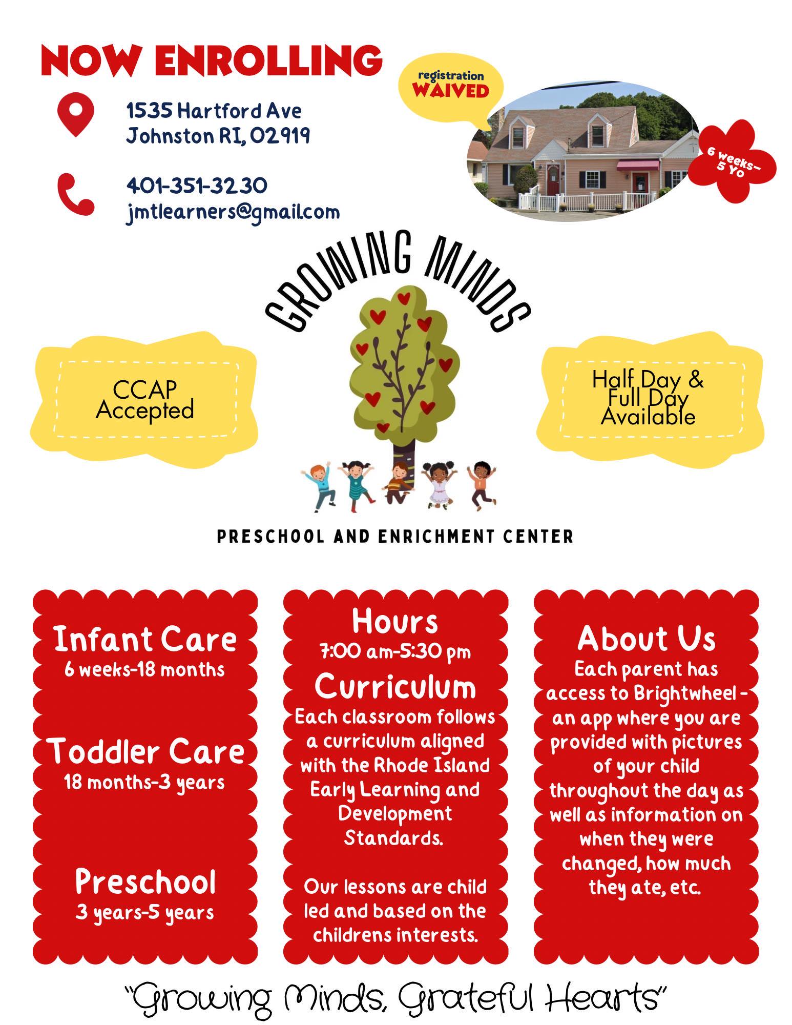 Growing Minds Preschool and Enrichment Center | Johnston RI