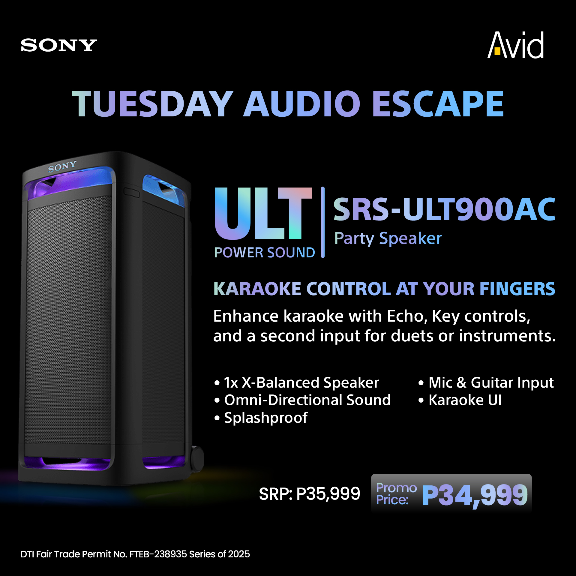 Sony - Take control of your sound 🎤🎶 With the Sony ULT SRS-ULT900AC ...