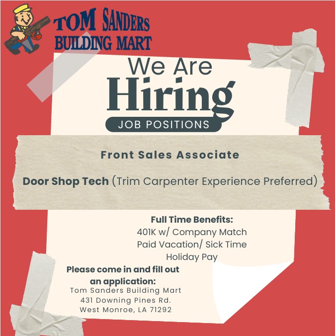 Tom Sanders Building Mart | West Monroe LA