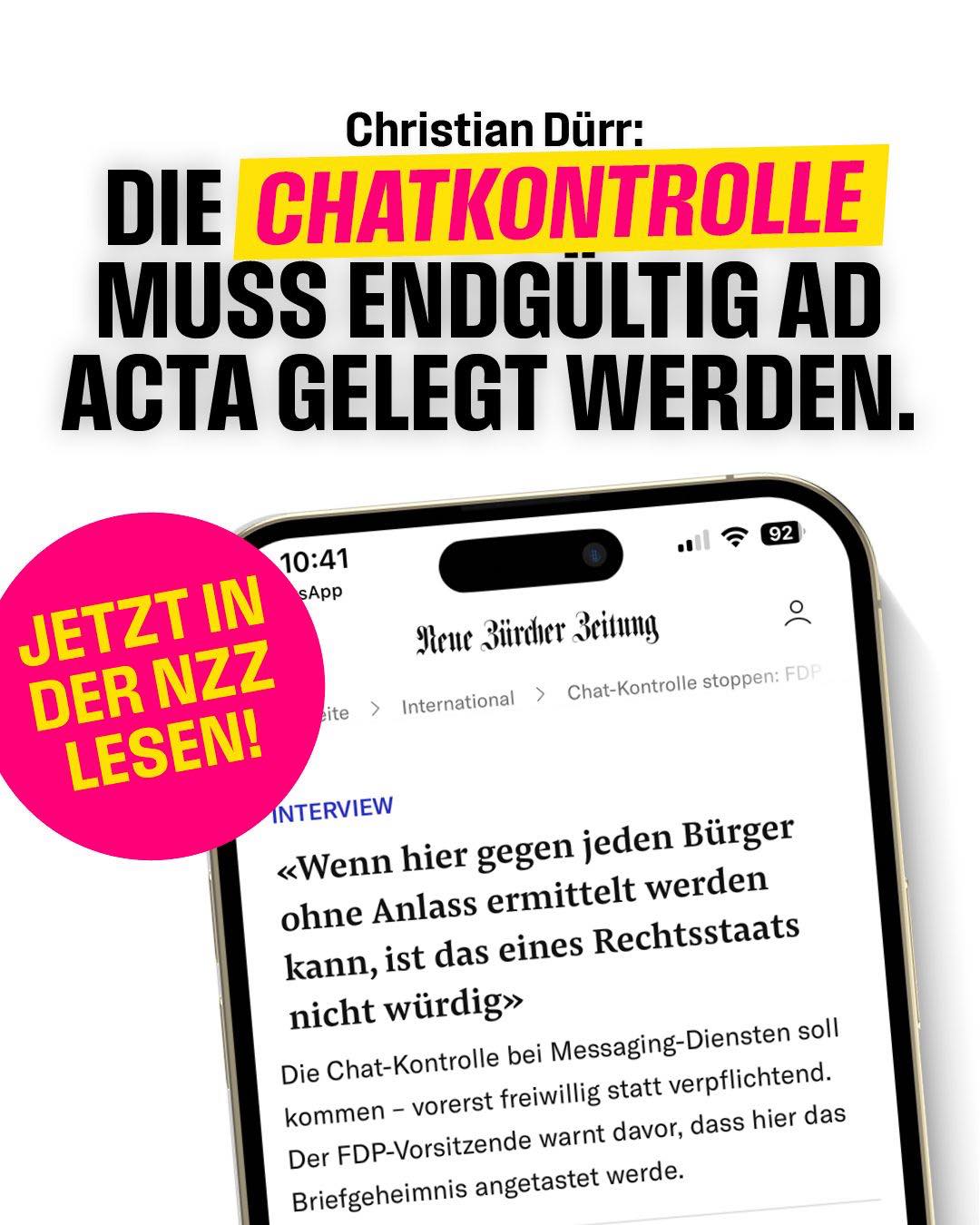 FDP Hamburg - Lesetipp: Christian Dürr zur Chatkontrolle... | Facebook