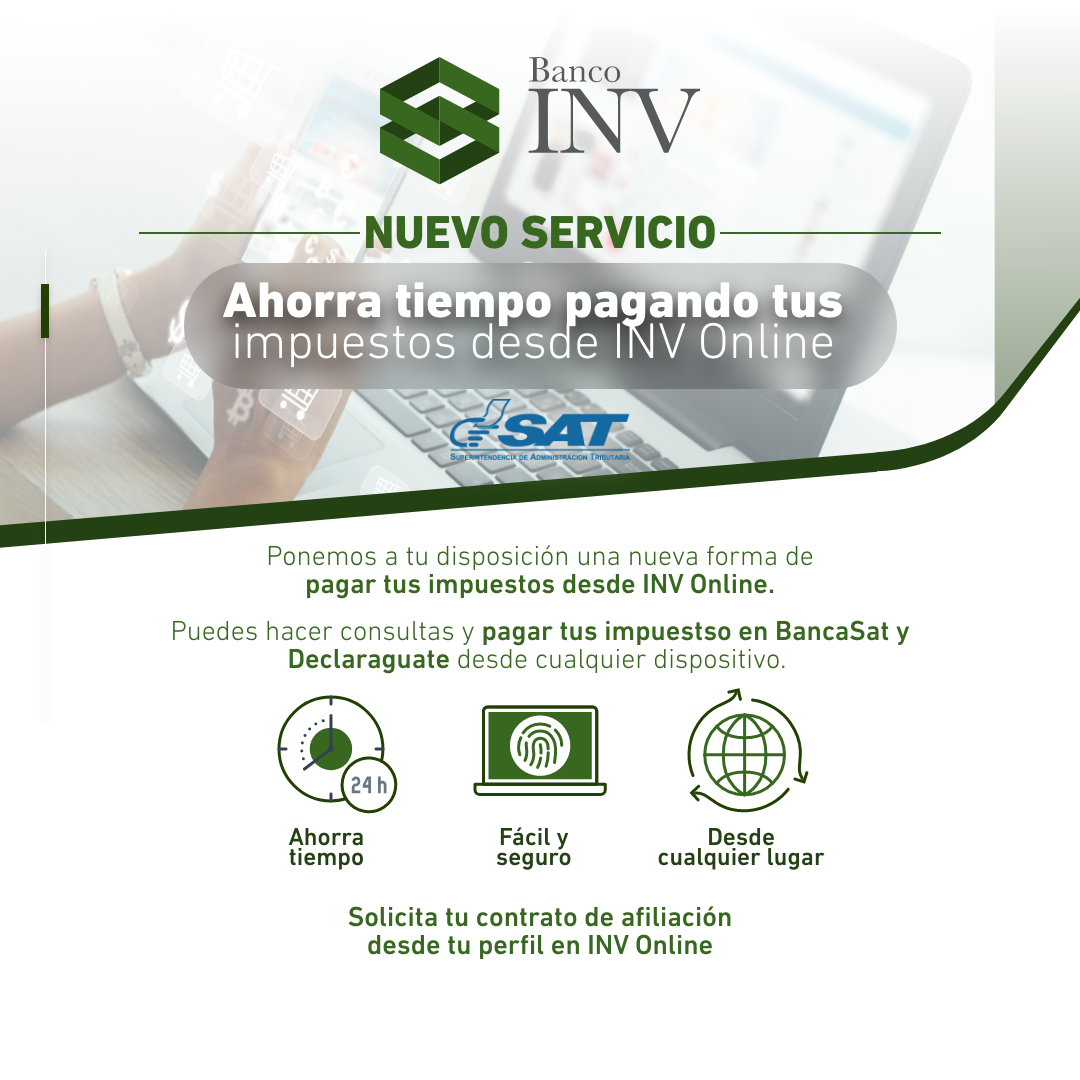 Banco INV - Desde INV Online ahora ahorras tiempo pagando...