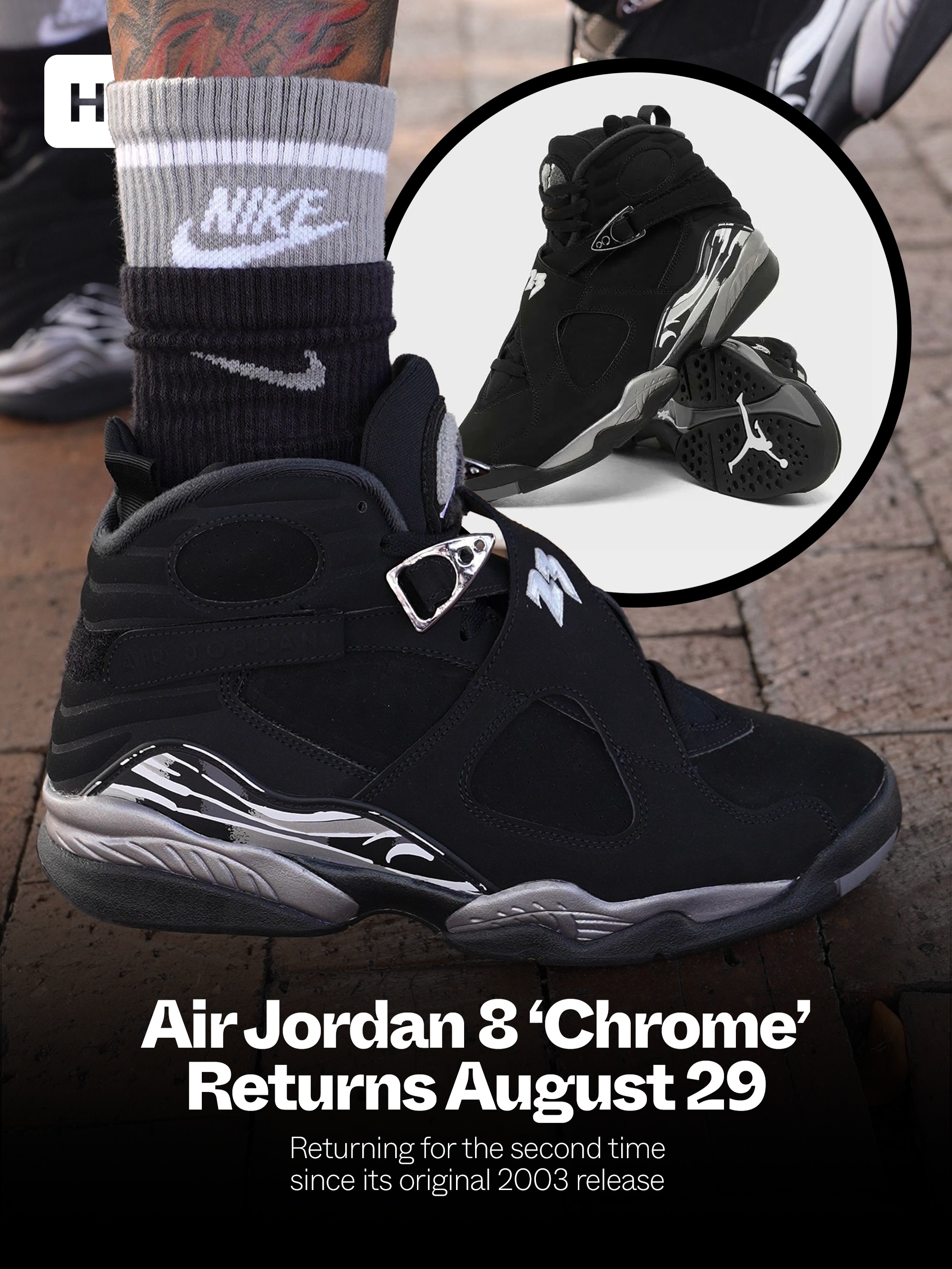 The Air Jordan 8 'Chrome' has been moved up to an August 29