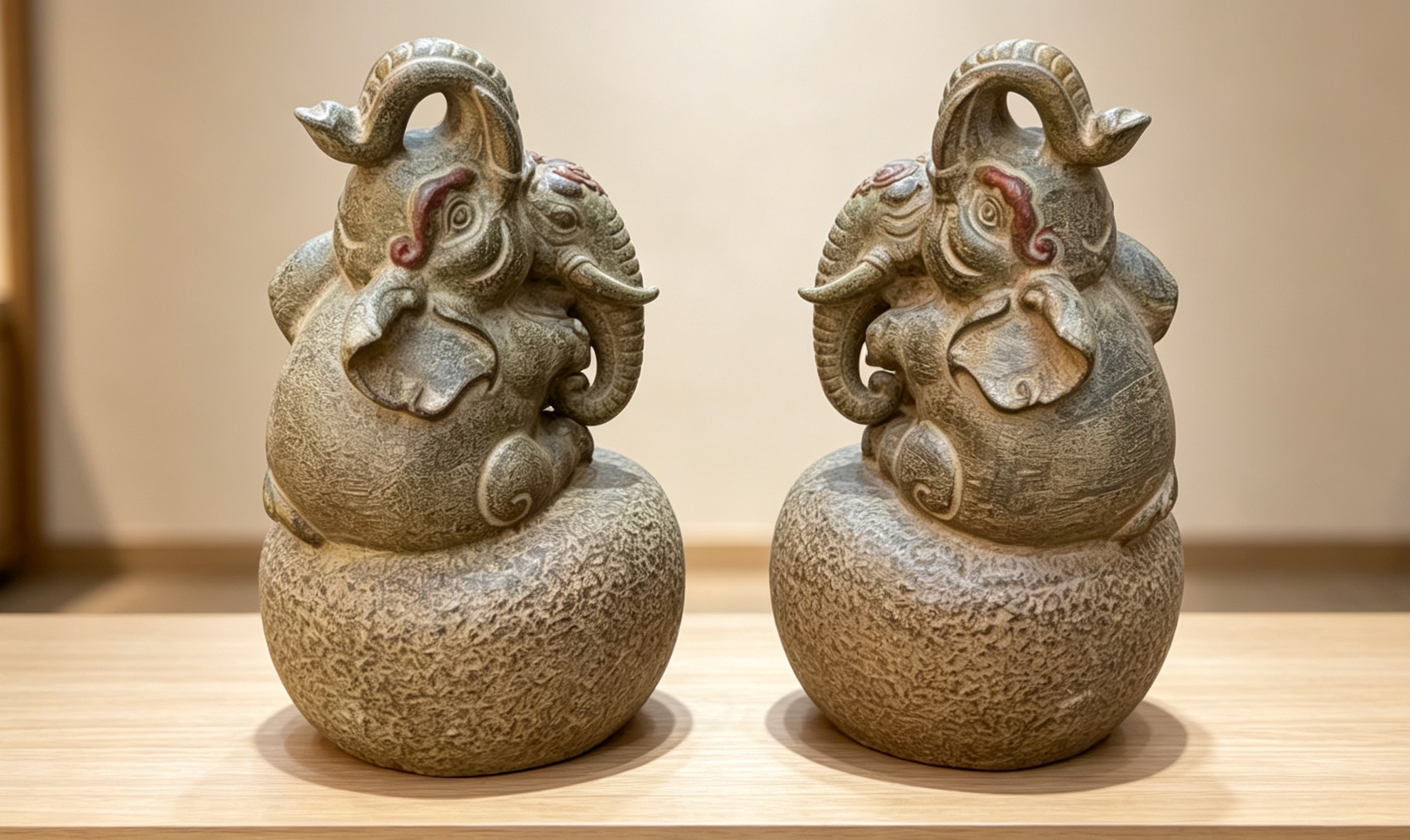 舊藏收宮廷禦藏罕見純銅高浮雕鏨刻鎏金熏香爐工藝精湛器型精美配老檀木