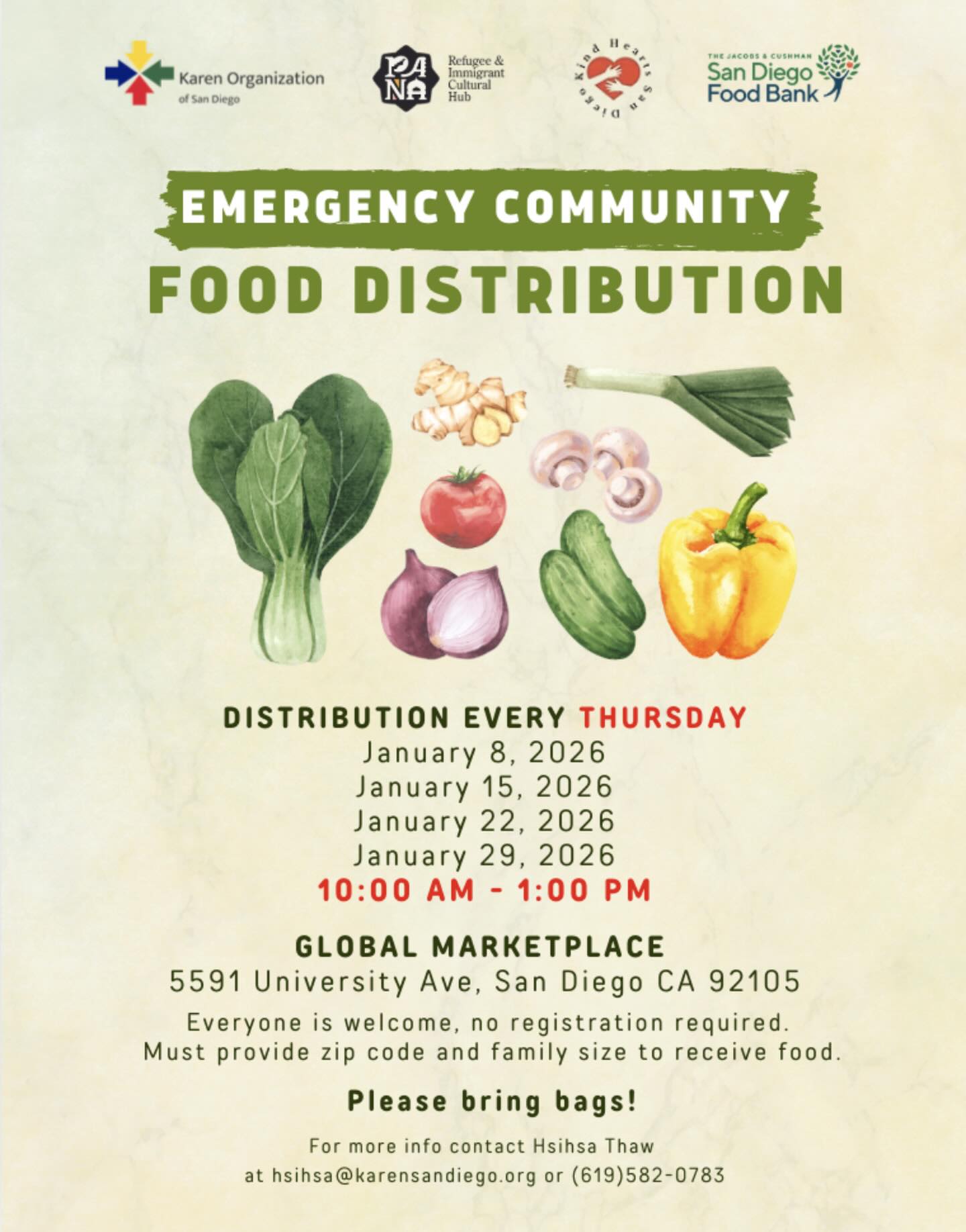 Karen - [New Food Distribution Schedule for 2026!] We continue our ...