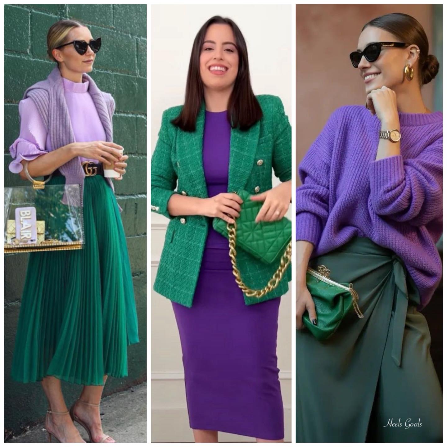 Yes, absolutely you can wear Green and Purple together 💜💚