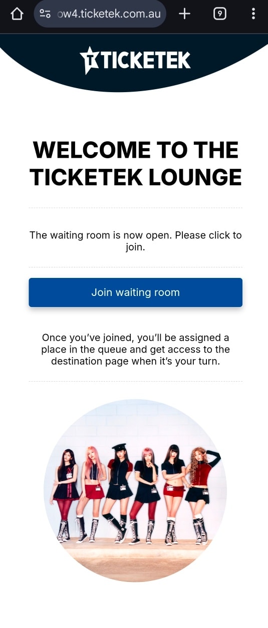 TICKETEK Waiting rooms now... - KPOP Concerts in Australia | Facebook