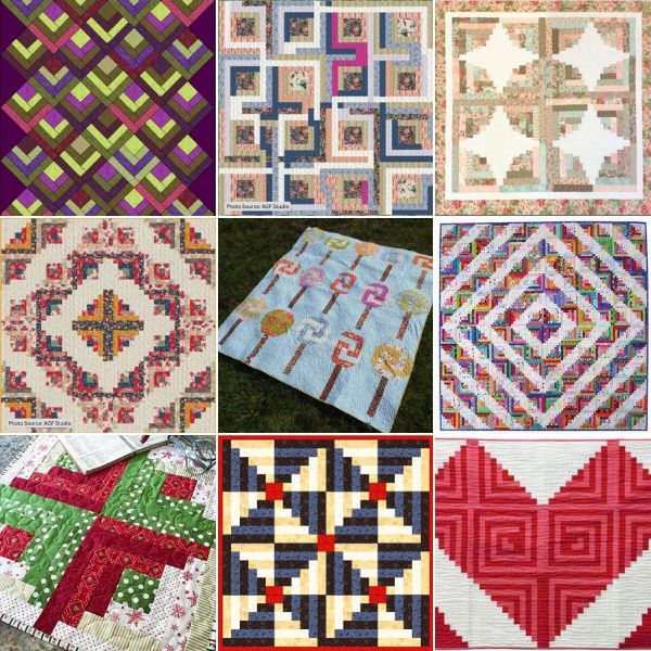 Free Patterns of QUILTING | # Half Log Cabin Quilt by Pamela Burgher ...