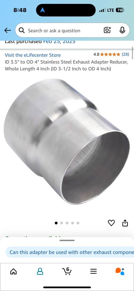 Aazon.co: 8SC82 Exhaust Pipe Reducer Coponent Adapter 3 Inch OD to 4