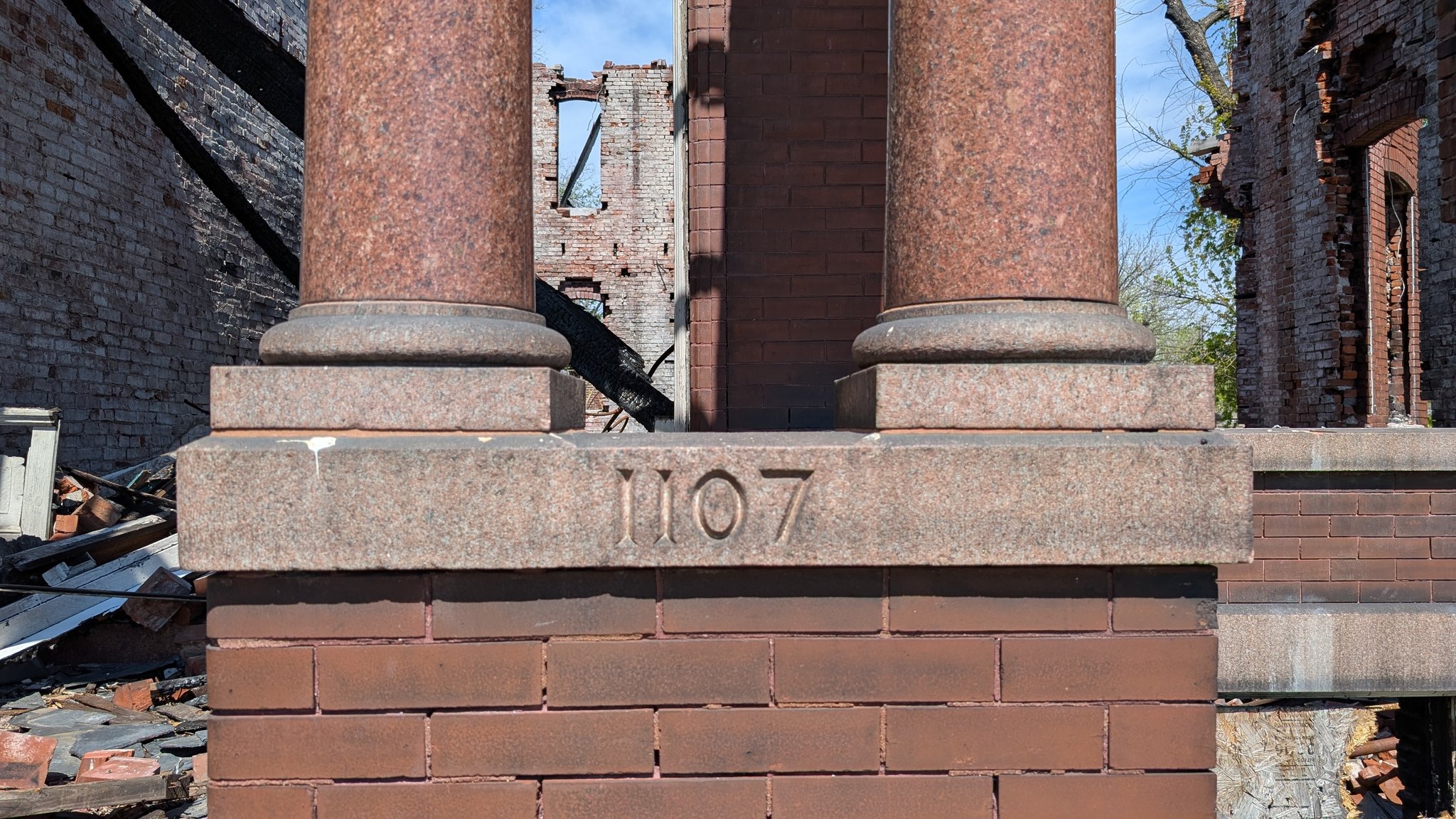 This abandoned house caught fire a short time ago, and it had a