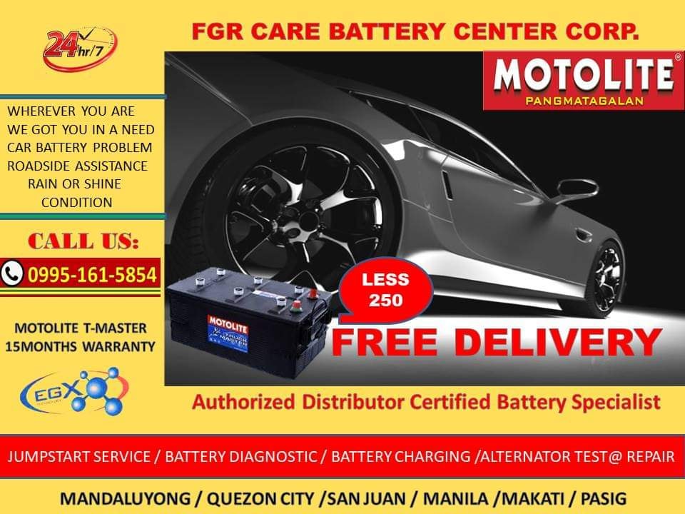 Motolite Quezon City - 💯FGR CARE BATTERY CENTER CORP💯 Open 24/7 Free ...