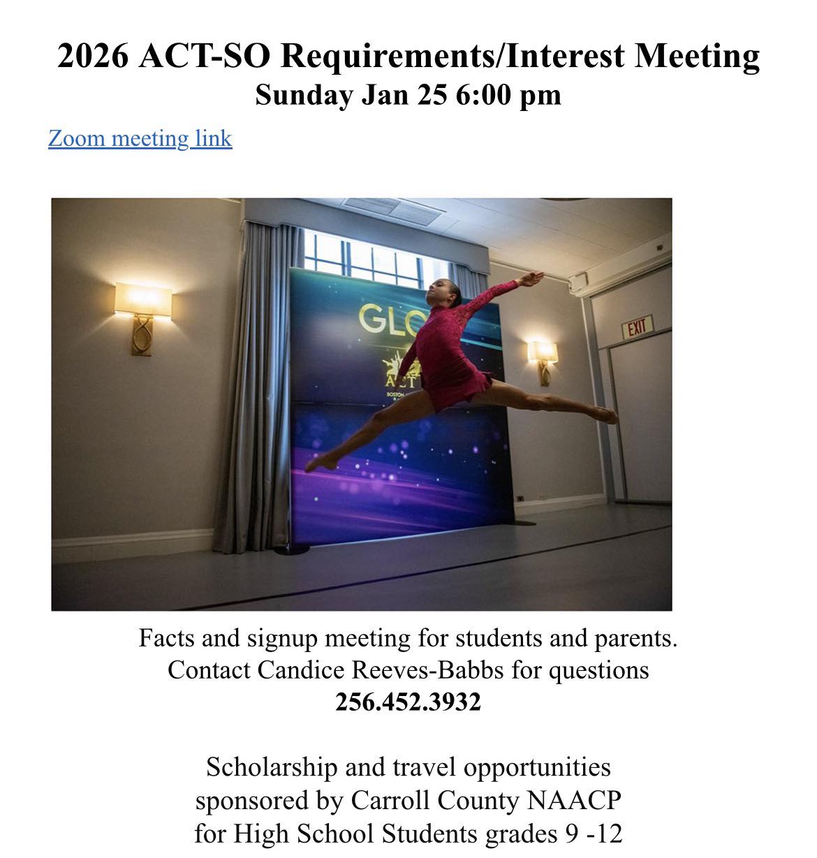 🎓 ACT-SO 2026 | Interest &... - NAACP Carroll County | Facebook