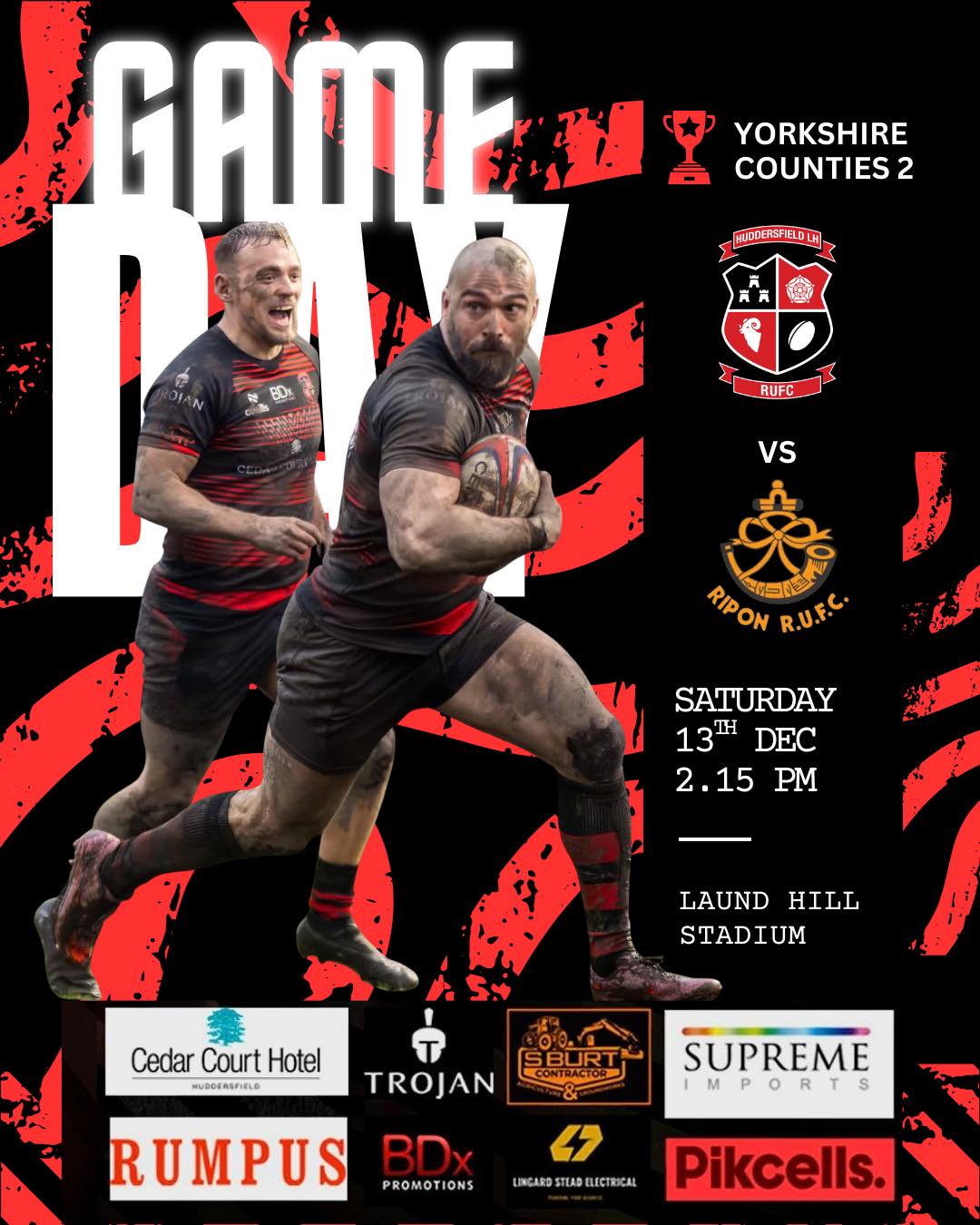 Huddersfield - ⚫️🔴 Men’s 1XV - Game Week 10 🔴⚫️ The men welcome Ripon ...