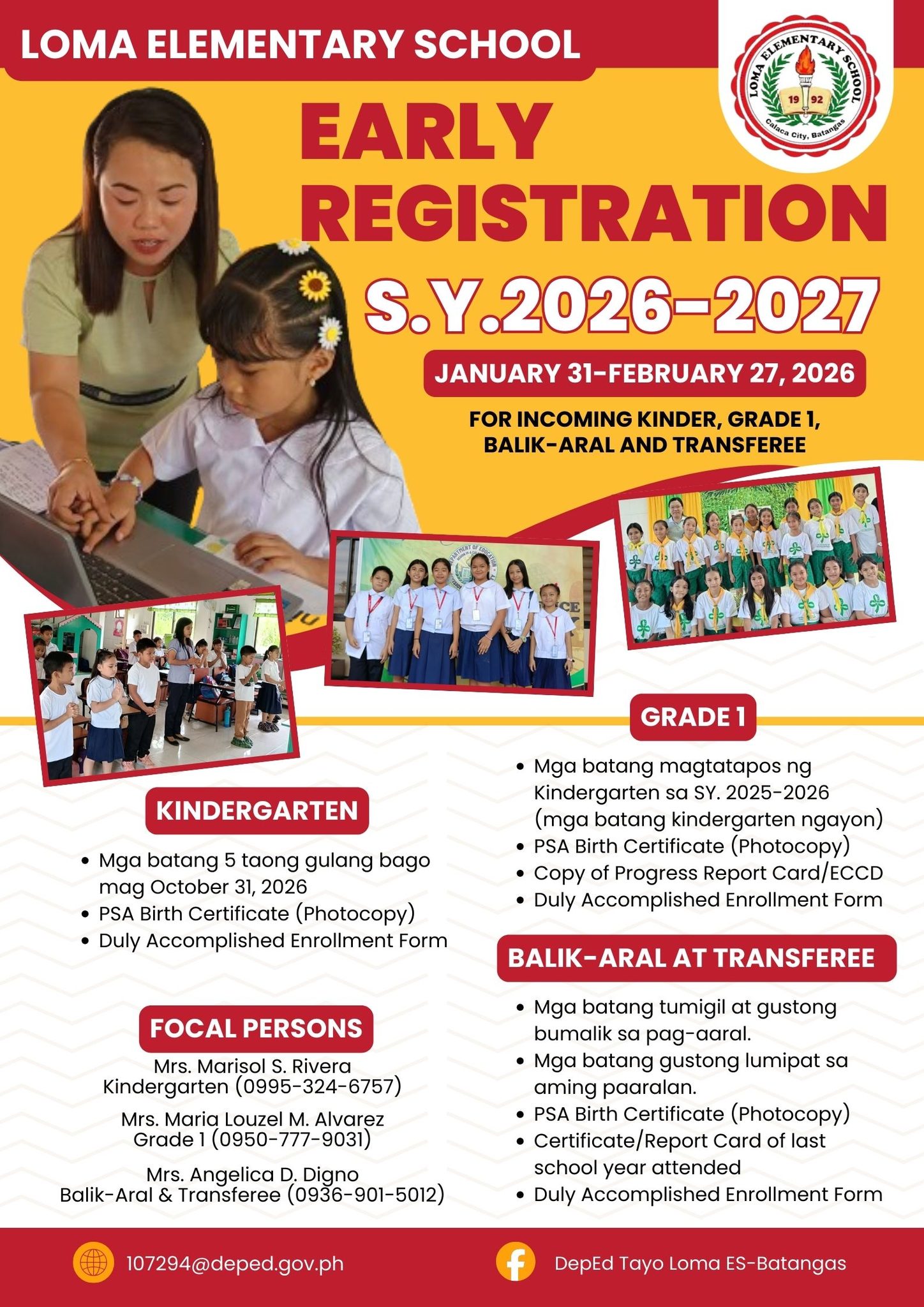 DepEd - 📢EARLY REGISTRATION FOR SY 2026-2027‼️ " Makapag-aral ay ...