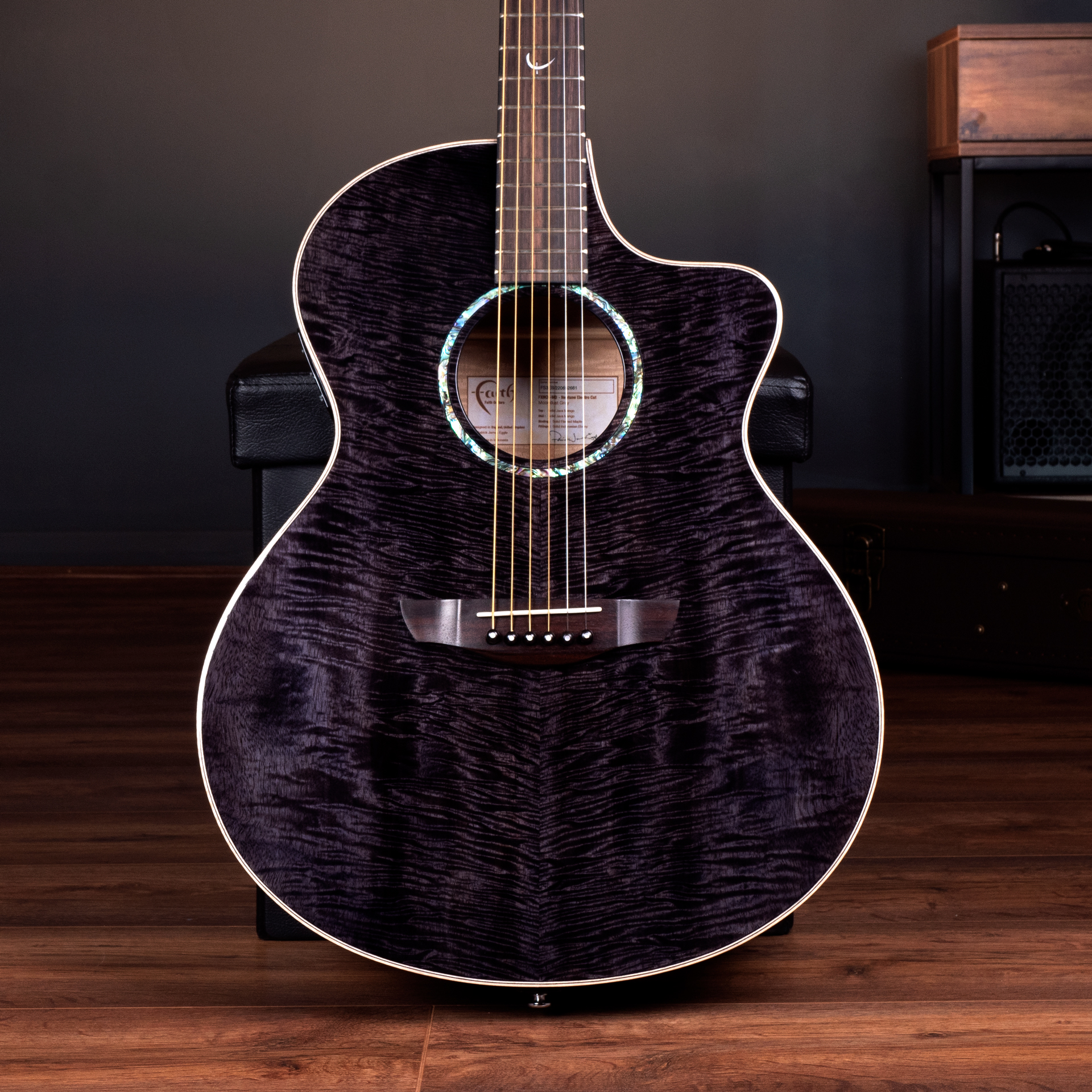 The hypnotising smoky Lacquered finish of the FX Neptune - Cutaway 