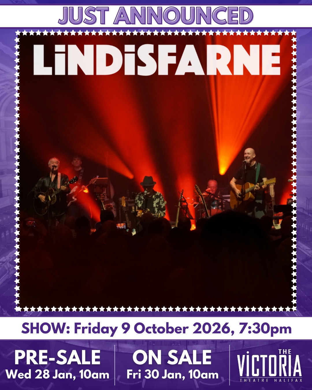 📢 JUST ANNOUNCED – Lindisfarne... - Victoria Theatre Halifax | Facebook
