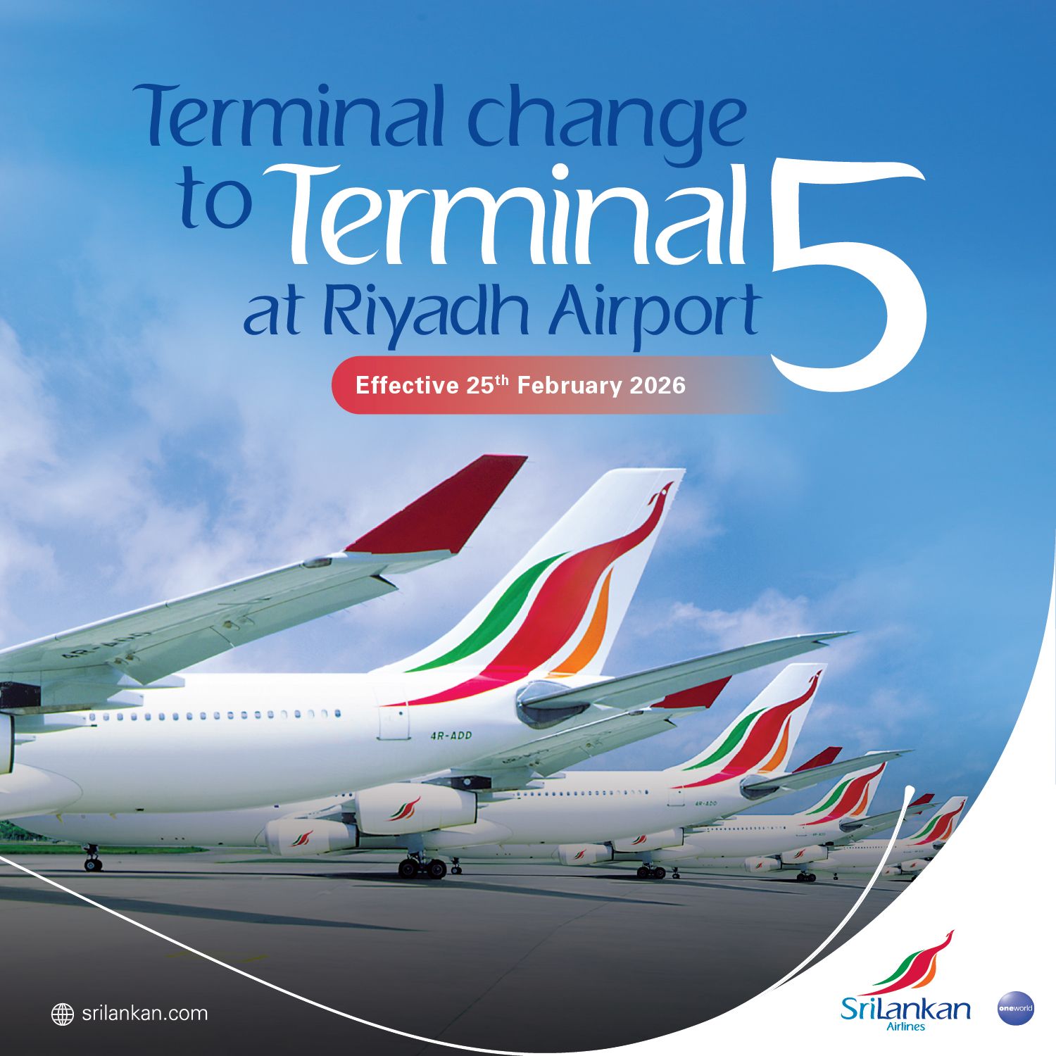 SriLankan - We are operating from Terminal 5 at Riyadh Airport ...