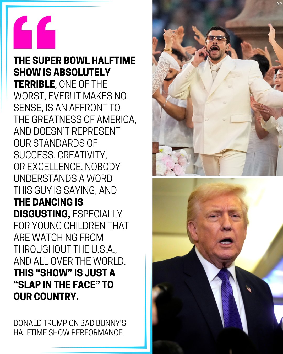 WIS TV - Trump calls Bad Bunny's halftime performance a... | Facebook