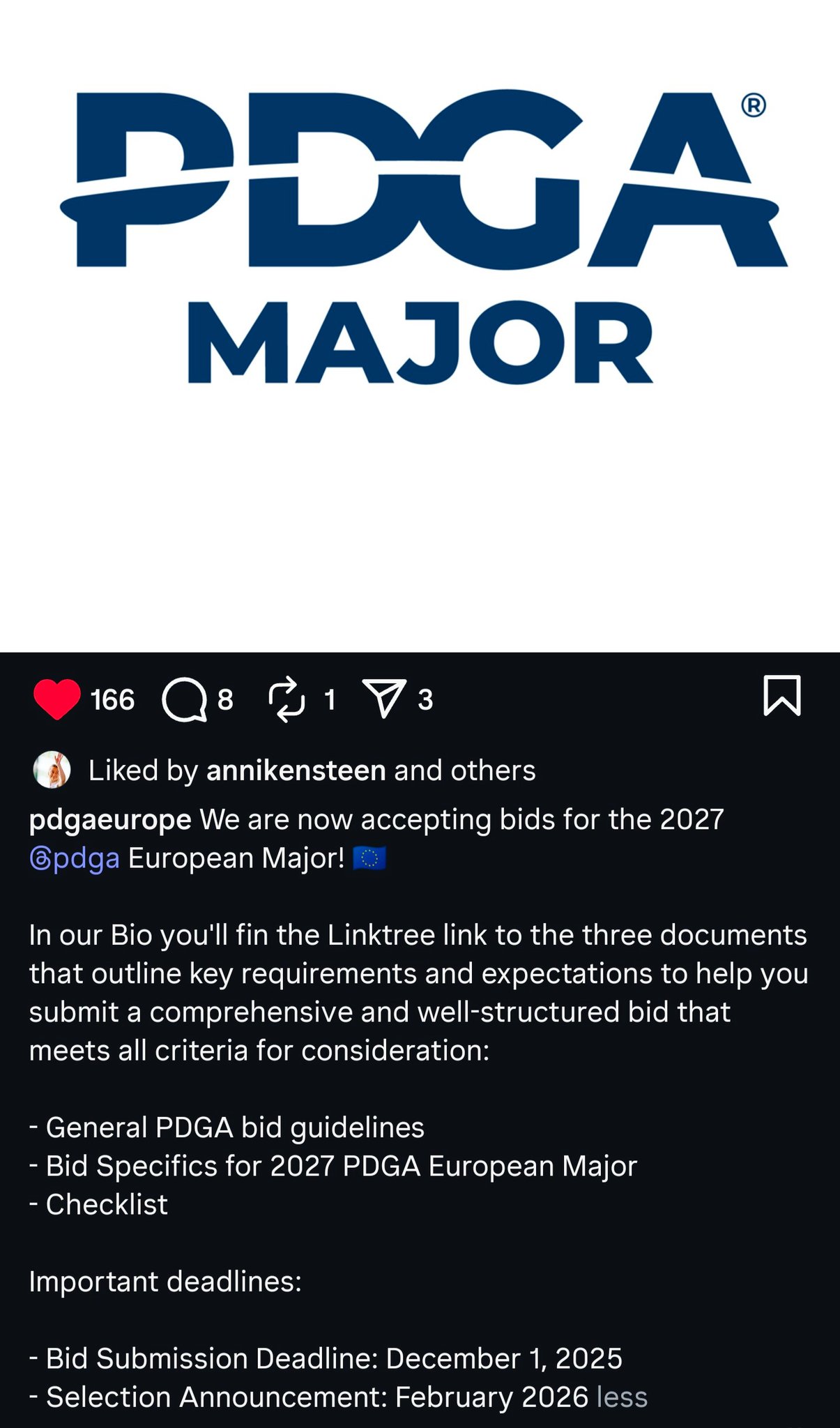 The PDGA is now accepting bids for the... - Disc Golf Fanatic | Facebook