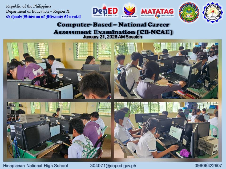CB-NCAE administration... - Hinaplanan National High School | Facebook