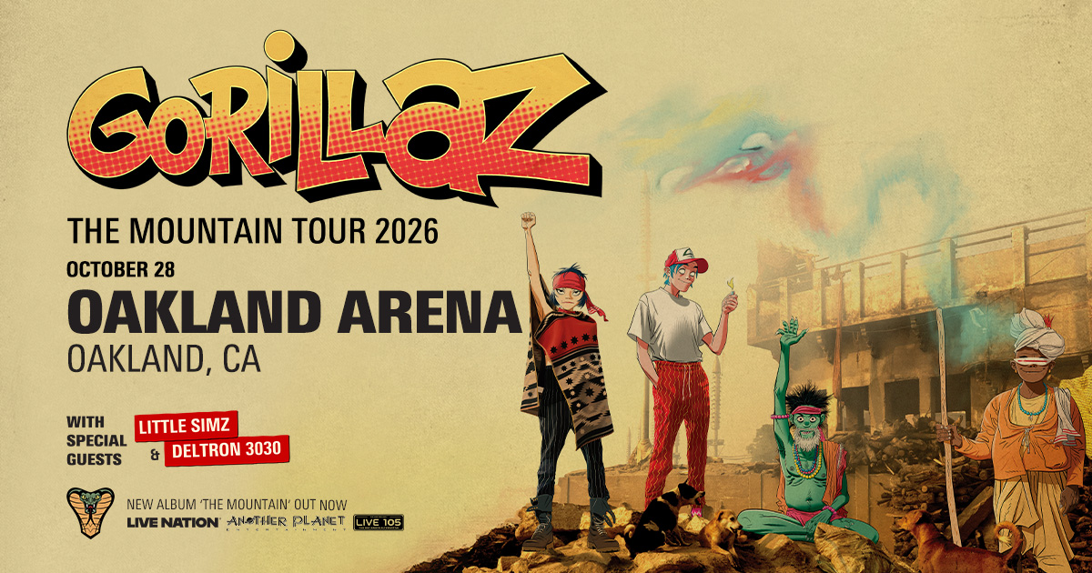 LIVE 105 presents: Gorillaz at Oakland Arena on October 28th