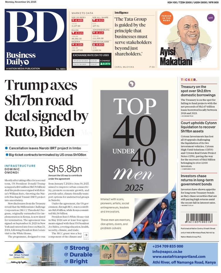 BUSINESS - Trump axes Sh7bn road deal signed by Ruto, Biden Nov 24 ...
