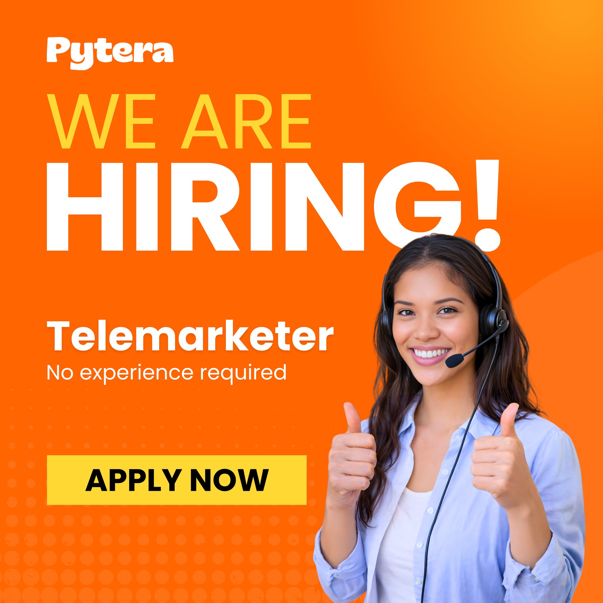 Mynimo - 📢 WE ARE HIRING! Join our team as a Telemarketer,... | Facebook