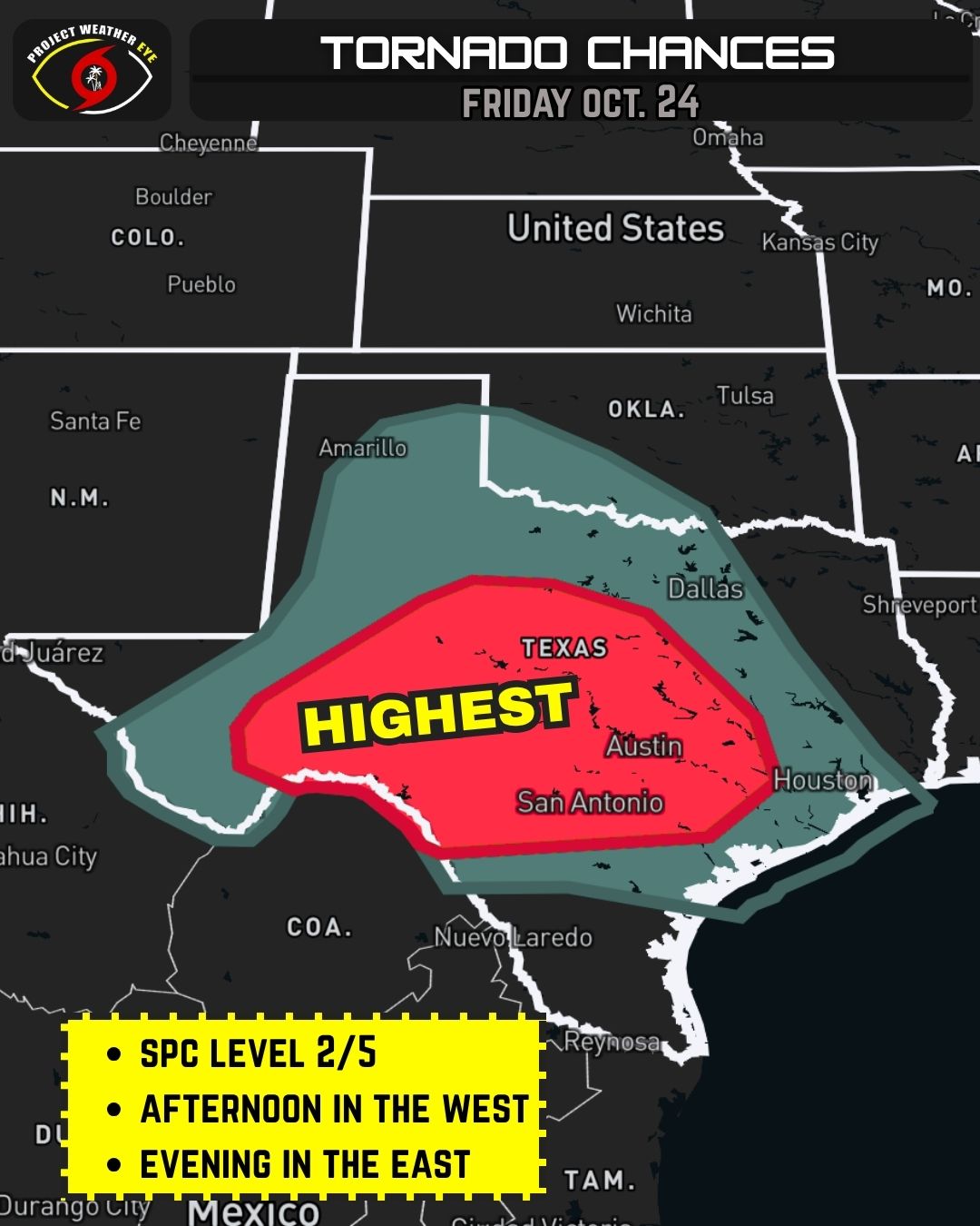 Storm - 🌪️UPDATED TORNADO RISK MAP FOR TEXAS! 🌪️ Take a closer look and ...